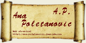 Ana Poletanović vizit kartica
